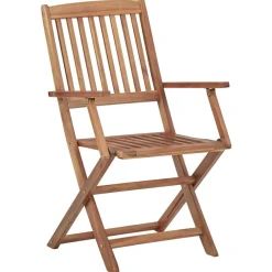 vidaXL Muebles De Jardín-Sillas plegables de jardín 2 unidades madera maciza de acacia