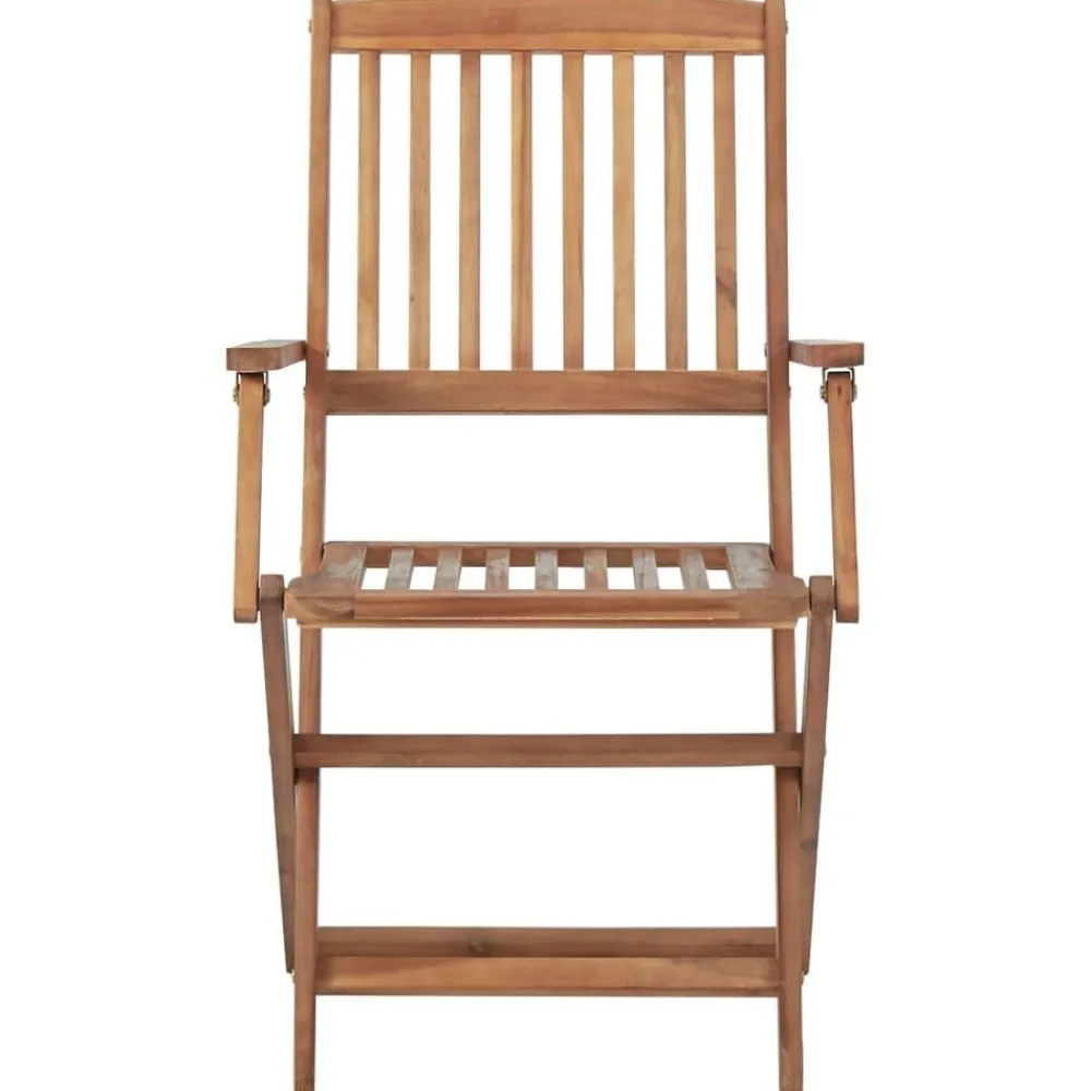 vidaXL Muebles De Jardín-Sillas plegables de jardín 2 unidades madera maciza de acacia