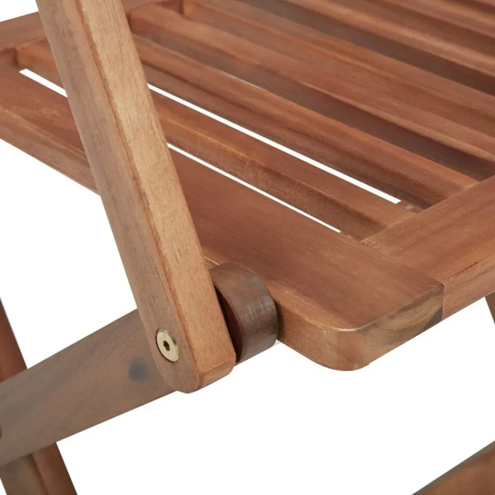 vidaXL Muebles De Jardín-Sillas plegables de jardín 2 unidades madera maciza de acacia
