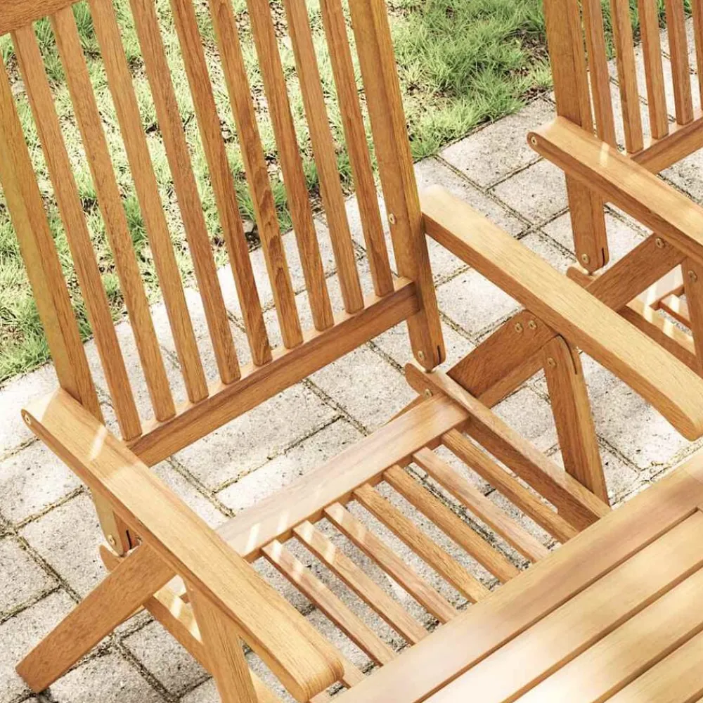 vidaXL Sillas plegables de jardín 2 uds madera maciza acacia marrón Best