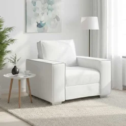 vidaXL Sillón 100 cm Cuero sintético White Clearance
