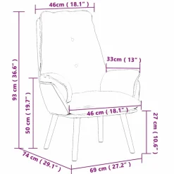 vidaXL Sillas-sillón 69 x 74 x 93 cm Tela Sherpa