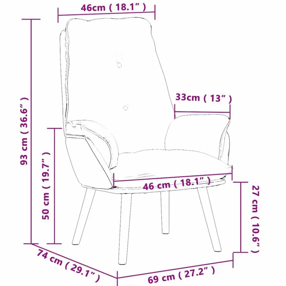 vidaXL Sillas-sillón 69 x 74 x 93 cm Tela Sherpa
