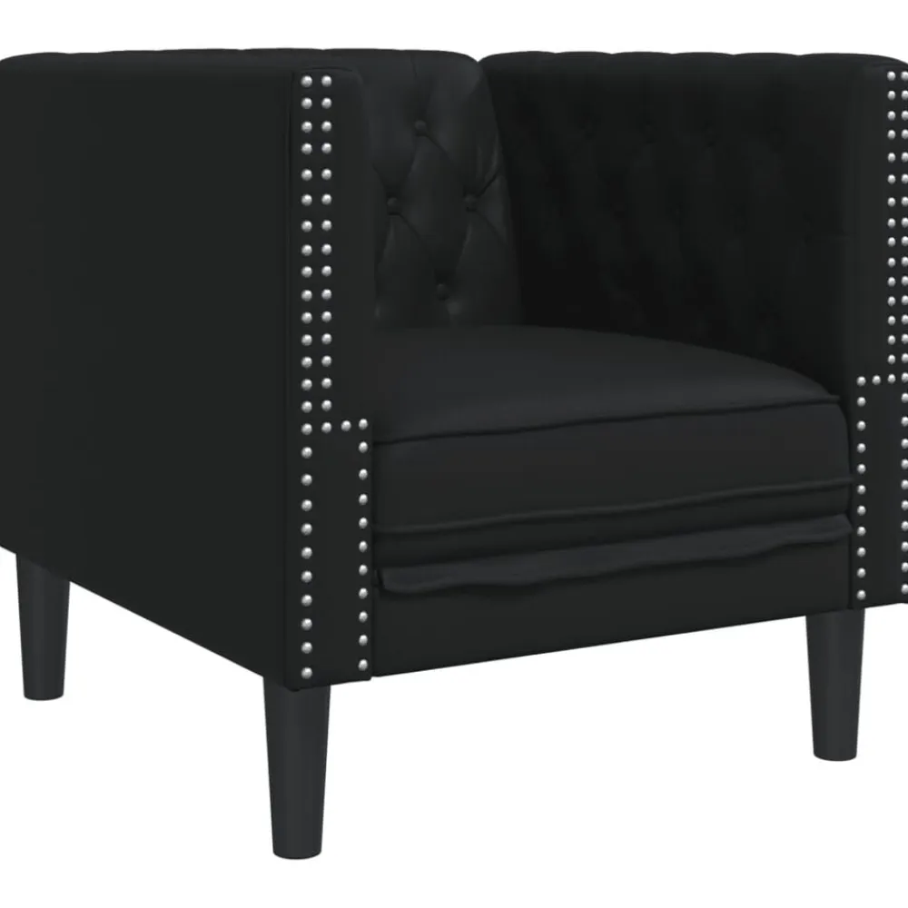 vidaXL Sofás-Sillón Chesterfield de cuero artificial