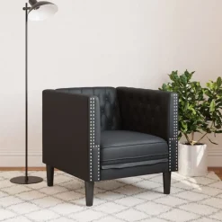 vidaXL Sofás-Sillón Chesterfield de cuero artificial