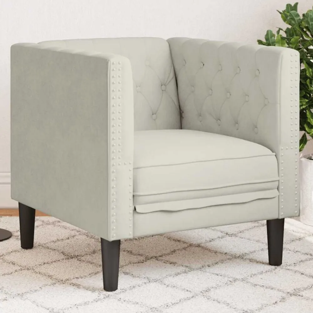 vidaXL Sofás-Sillón Chesterfield de terciopelo blanco