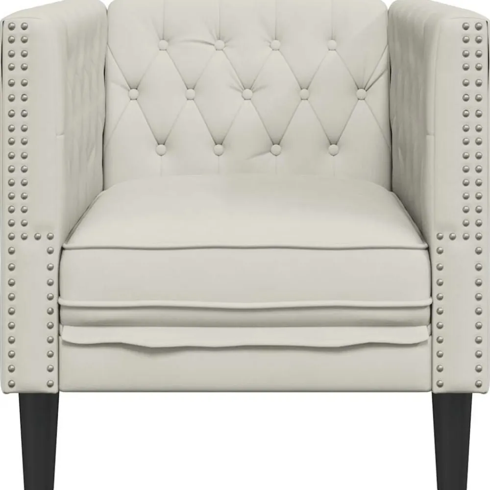 vidaXL Sofás-Sillón Chesterfield de terciopelo blanco