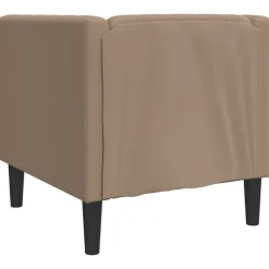 vidaXL Sofás-Sillón Chesterfield de cuero artificial marrón
