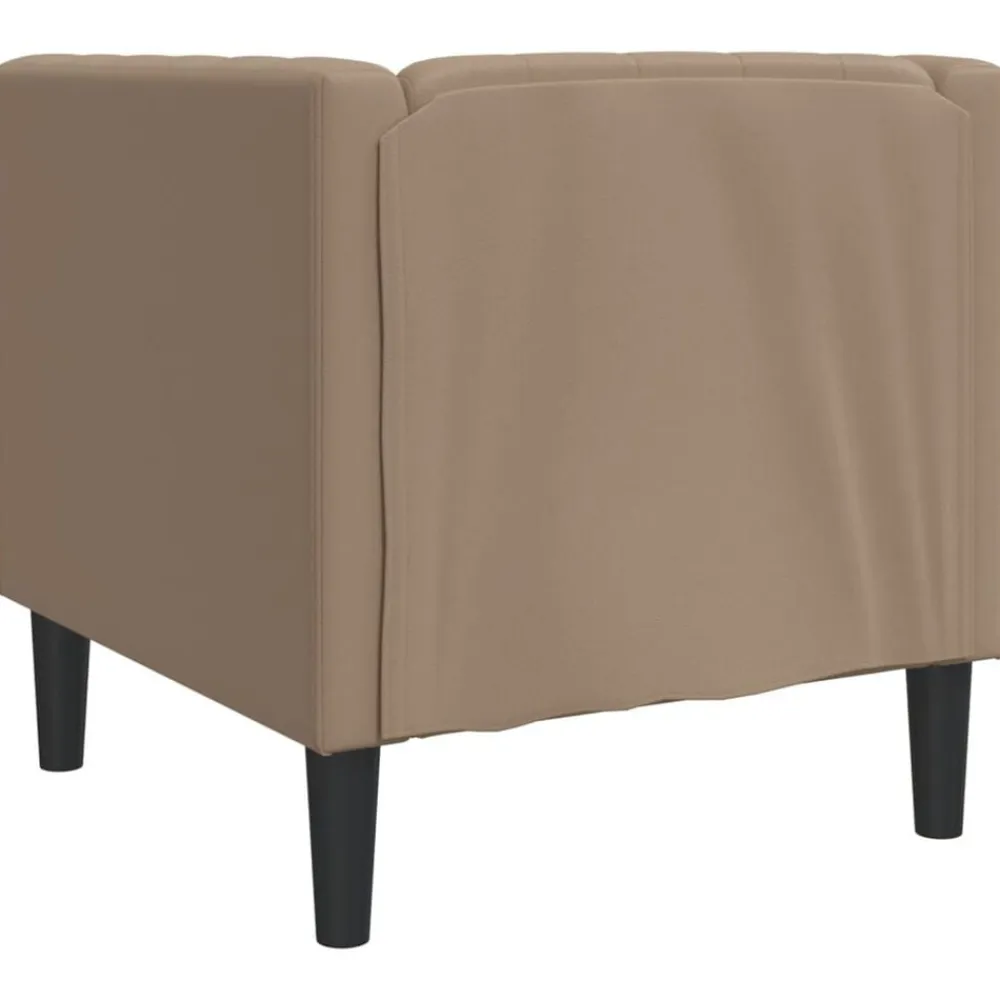 vidaXL Sofás-Sillón Chesterfield de cuero artificial marrón