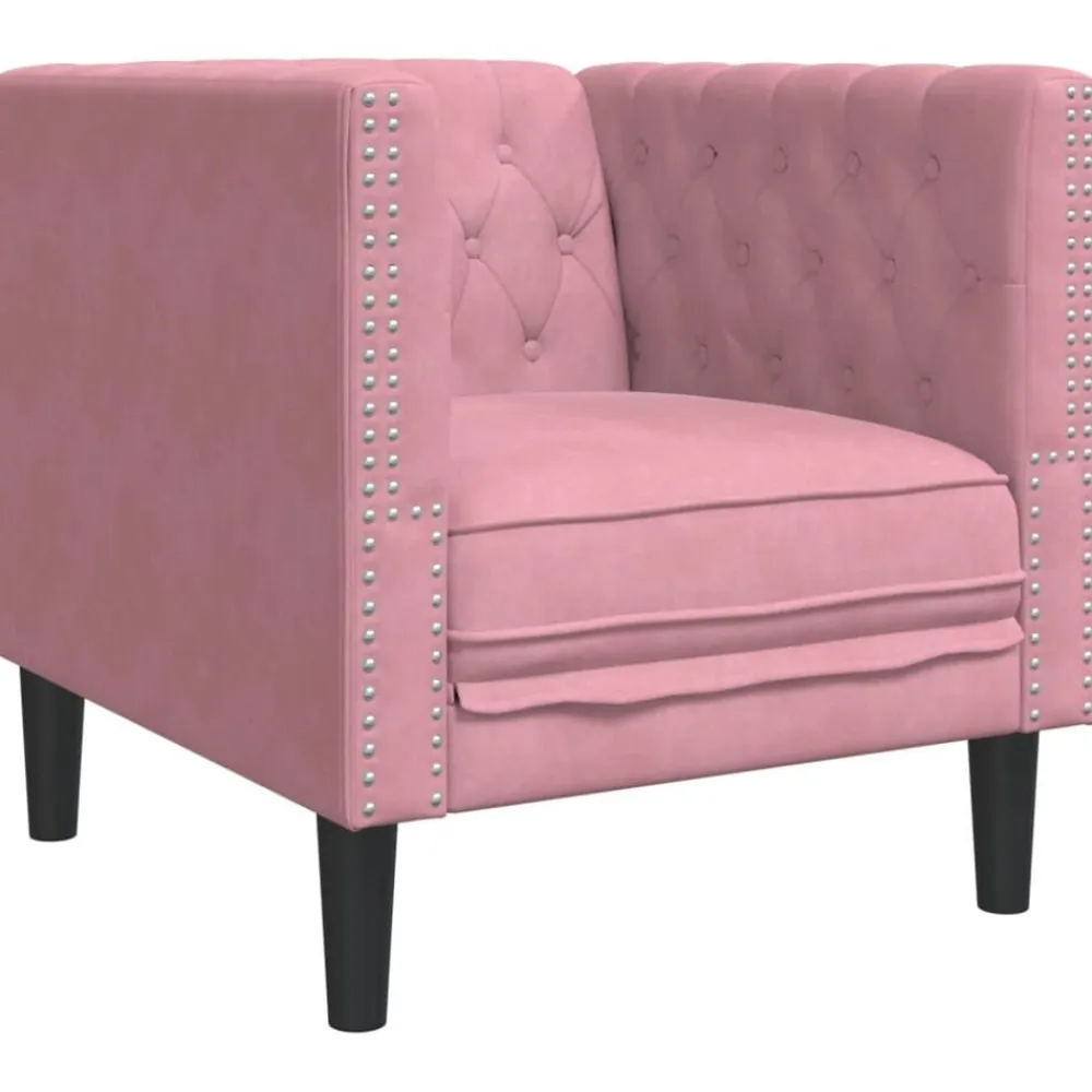 vidaXL Sillón Chesterfield de terciopelo Rosa Outlet
