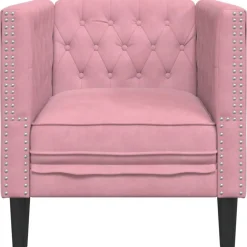 vidaXL Sillón Chesterfield de terciopelo Rosa Outlet