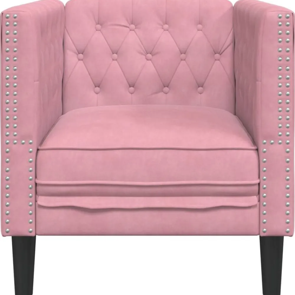 vidaXL Sillón Chesterfield de terciopelo Rosa Outlet