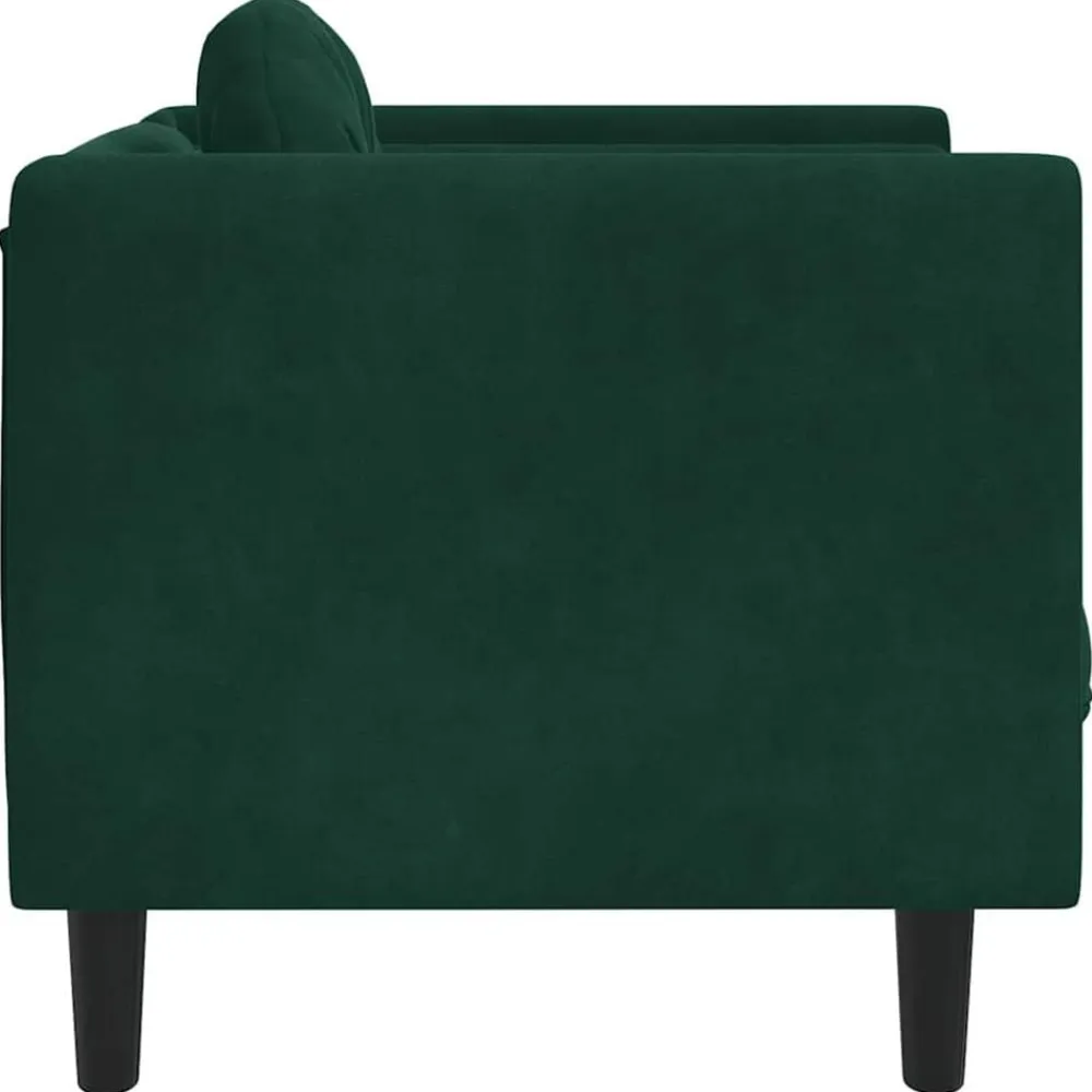 vidaXL Sillón con cojín terciopelo Verde oscuro Clearance