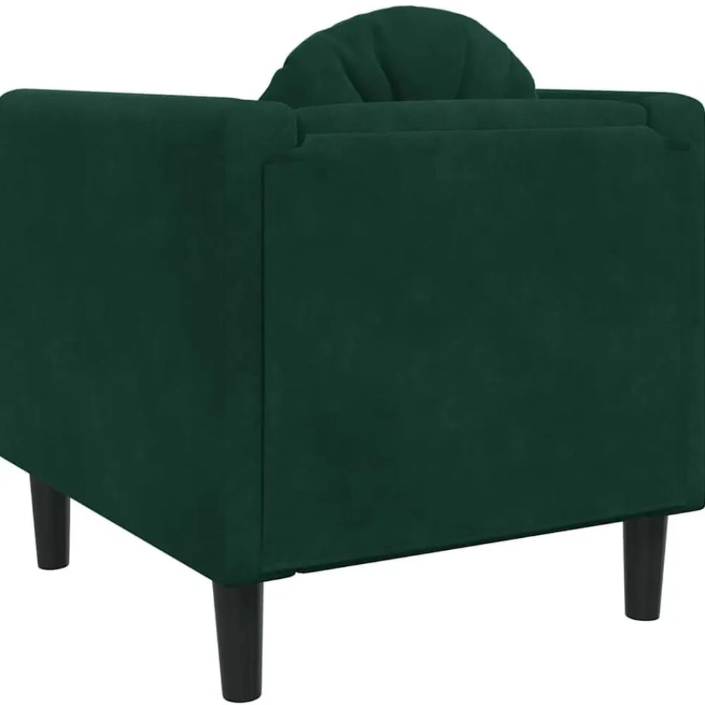vidaXL Sillón con cojín terciopelo Verde oscuro Clearance