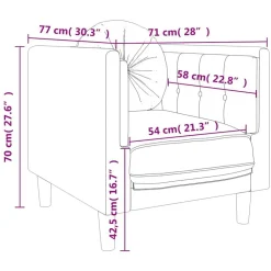 vidaXL Sillón con cojín terciopelo Verde oscuro Clearance