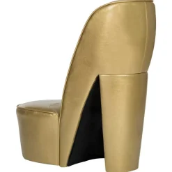 vidaXL Sillón con forma de zapato de tacón cuero sintético Dorado Online