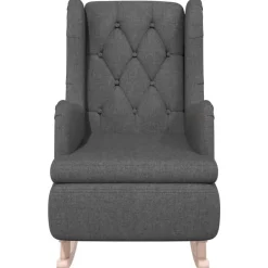 vidaXL Sillas-Sillón con patas mecedoras madera caucho terciopelo