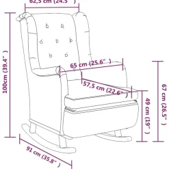 vidaXL Sillas-Sillón con patas mecedoras madera caucho terciopelo