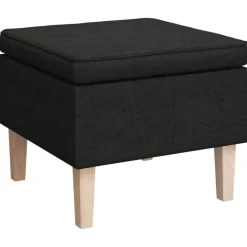 vidaXL Sillón con patas mecedoras y taburete de tela Negro Sale