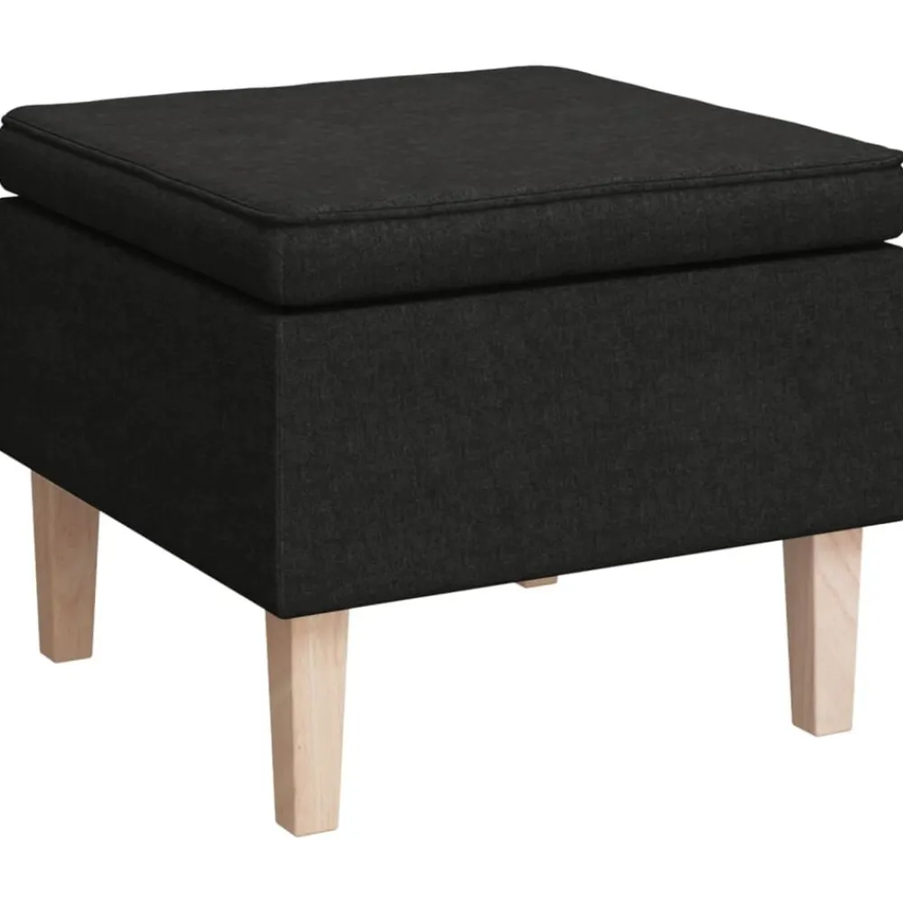 vidaXL Sillón con patas mecedoras y taburete de tela Negro Sale