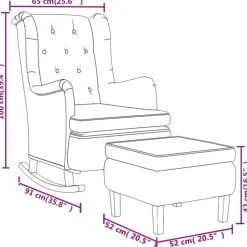 vidaXL Sillón con patas mecedoras y taburete de tela Negro Sale