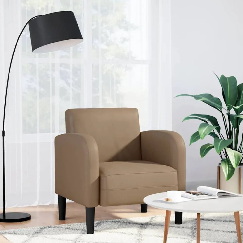 vidaXL Sillas-Sillón con reposabrazos 54 cm cuero sintética