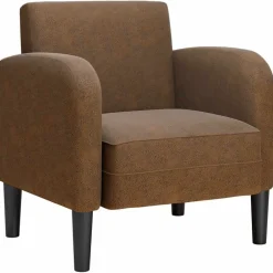 vidaXL Sillón con reposabrazos marrón 54 cm cuero sintética Marrón Sale