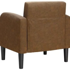 vidaXL Sillón con reposabrazos marrón 54 cm cuero sintética Marrón Sale