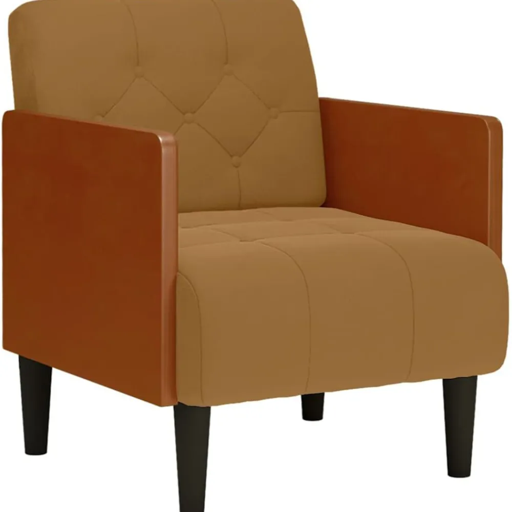 vidaXL Sillón con reposabrazos de terciopelo marrón 55 cm Marrón