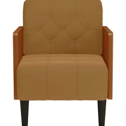 vidaXL Sillón con reposabrazos de terciopelo marrón 55 cm Marrón