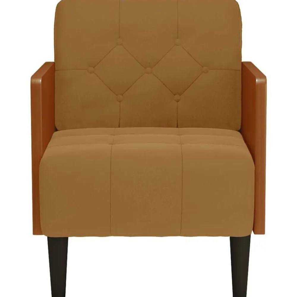 vidaXL Sillón con reposabrazos de terciopelo marrón 55 cm Marrón