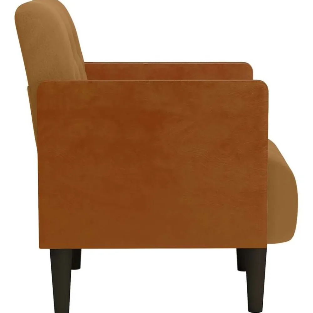 vidaXL Sillón con reposabrazos de terciopelo marrón 55 cm Marrón