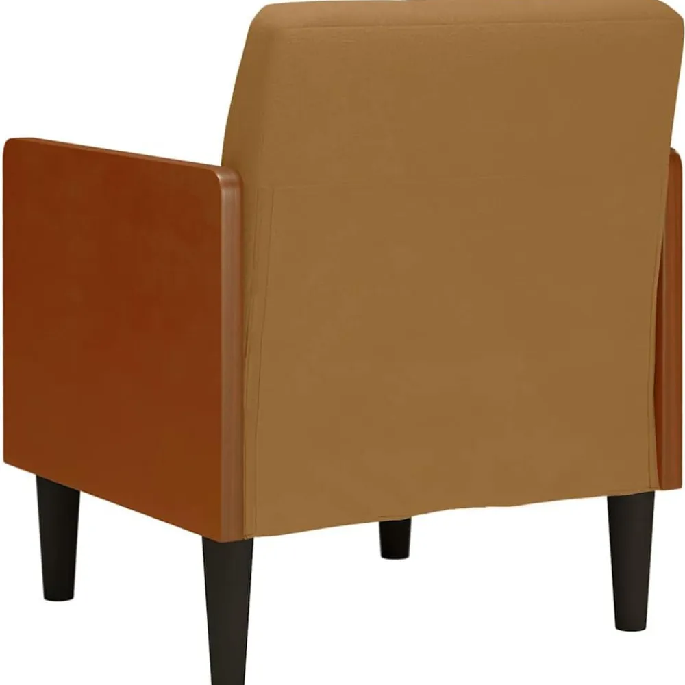vidaXL Sillón con reposabrazos de terciopelo marrón 55 cm Marrón