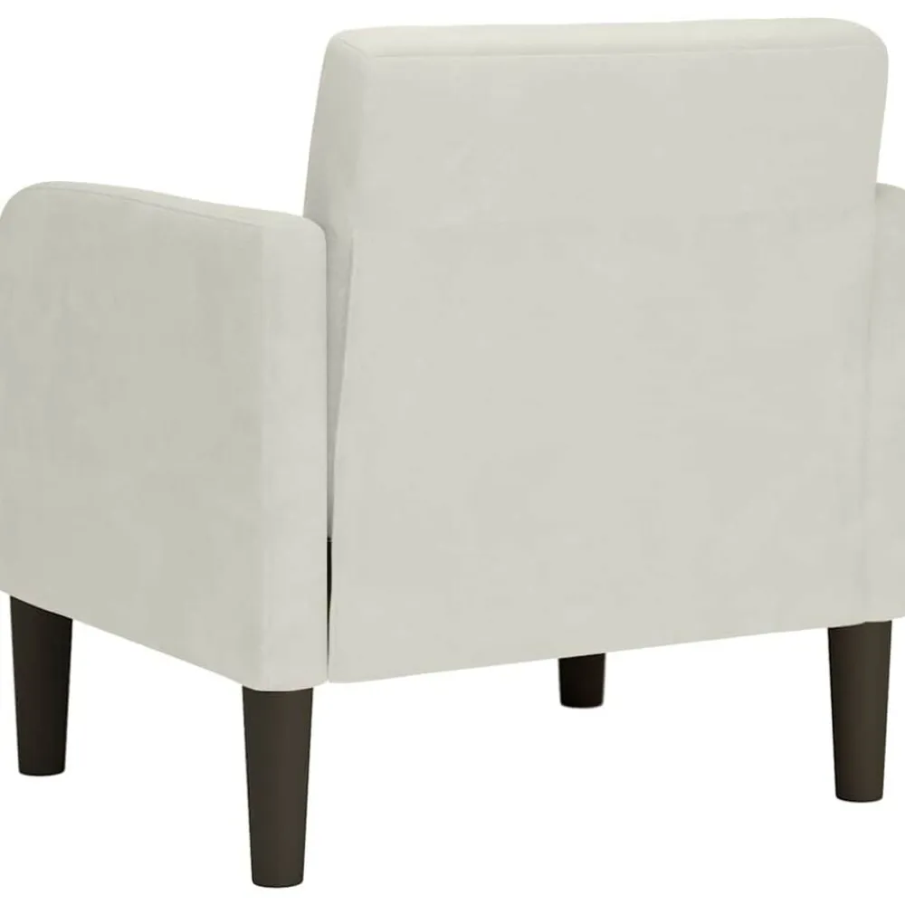 vidaXL Sillón con reposabrazos en terciopelo color 54 cm Crema Discount