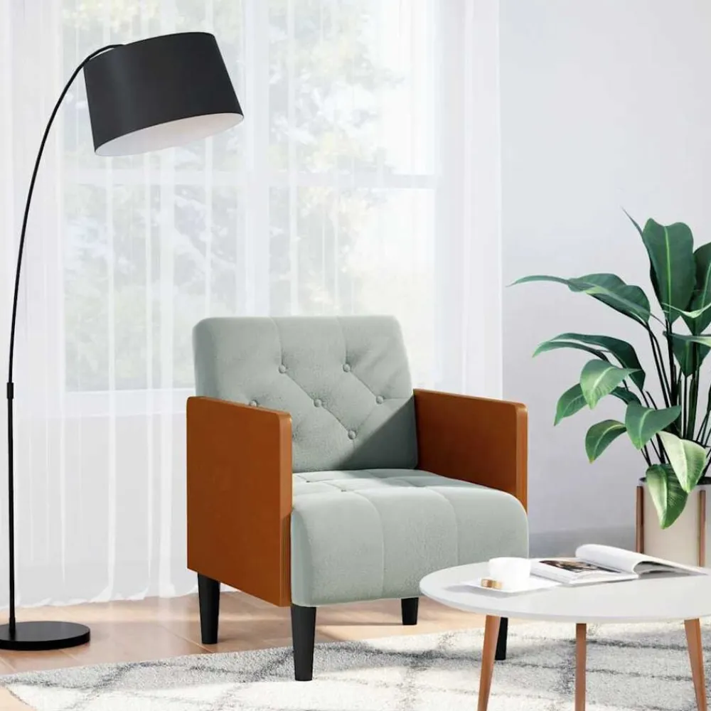 vidaXL Sillas-Sillón con reposabrazos Terciopelo 55 cm