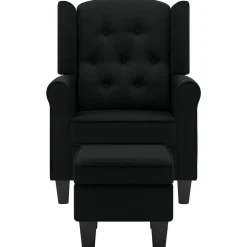 vidaXL Sillas-Sillón con reposapiés de tela