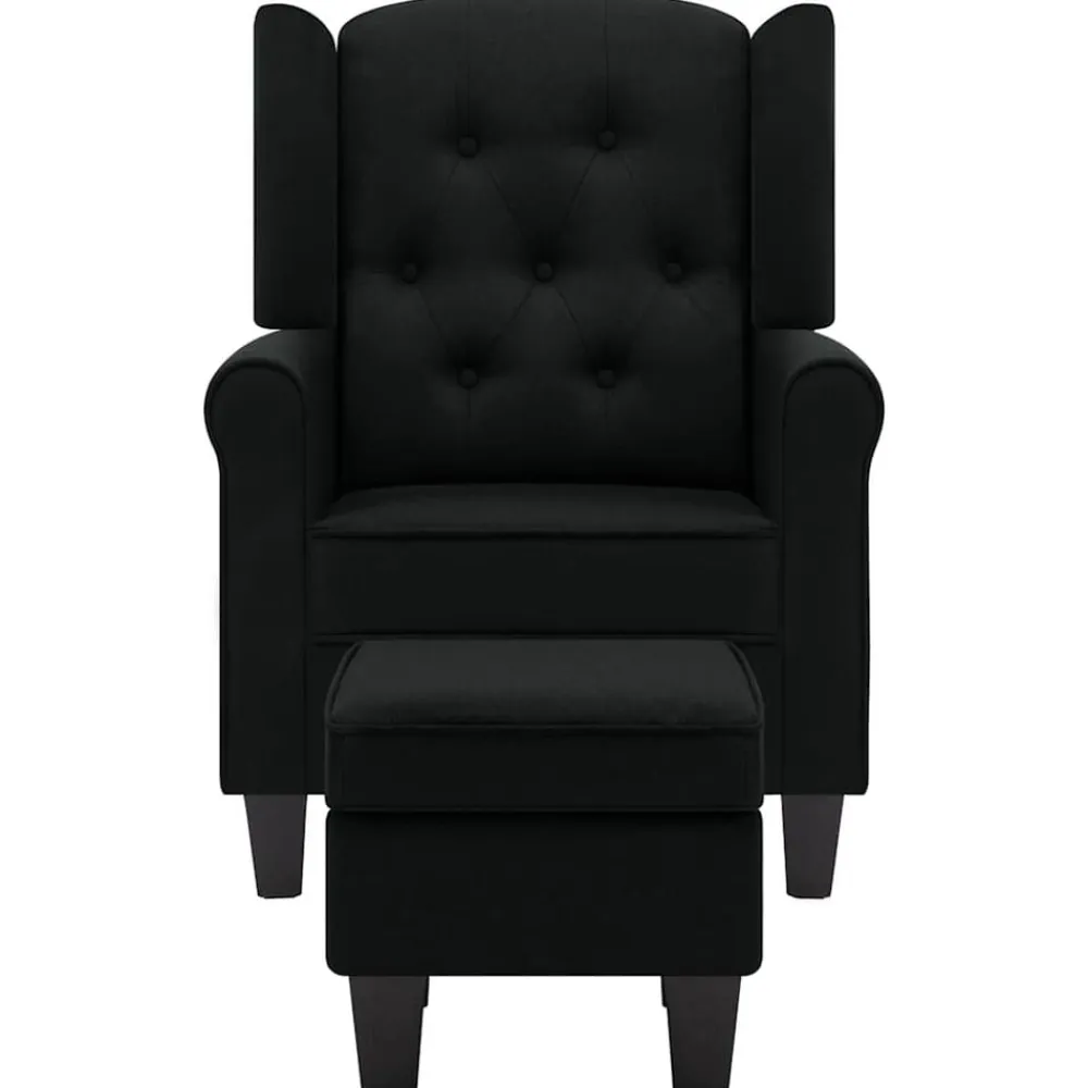 vidaXL Sillas-Sillón con reposapiés de tela