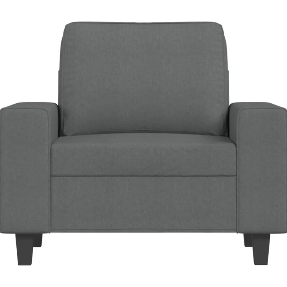 vidaXL Sillón con taburete tela 60 cm Gris oscuro New