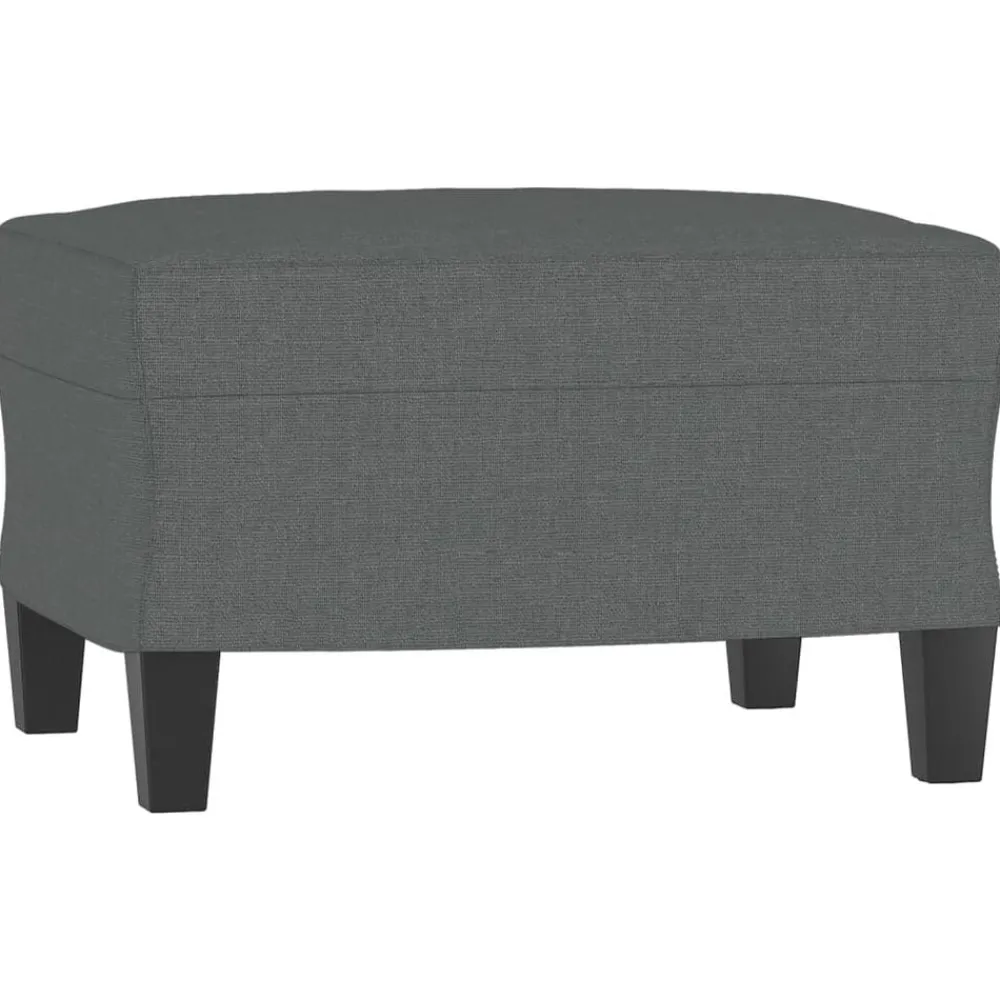 vidaXL Sillón con taburete tela 60 cm Gris oscuro New