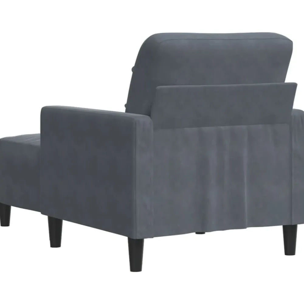 vidaXL Sillón con taburete terciopelo 60 cm Gris oscuro Best