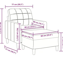 vidaXL Sillón con taburete terciopelo 60 cm Gris oscuro Best