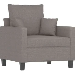 vidaXL Sillón con taburete tela gris taupe 60 cm Taupé Online