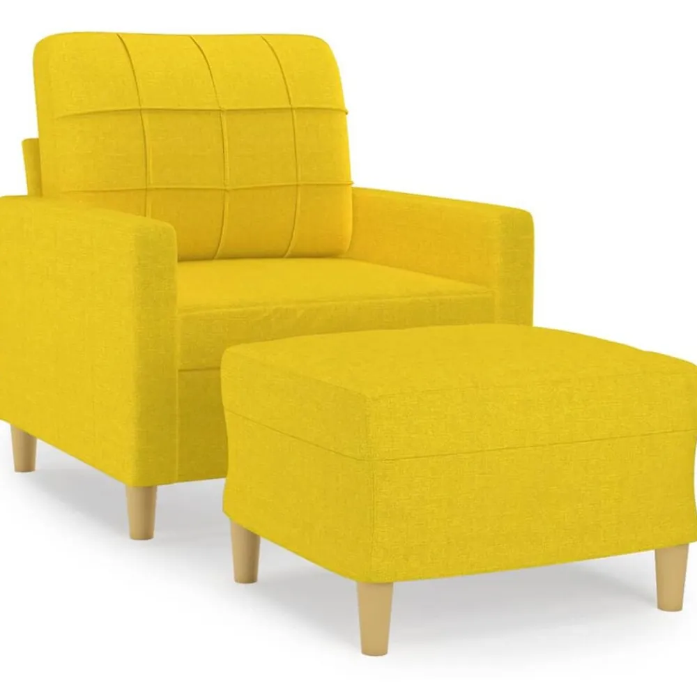 vidaXL Sofás-Sillón con taburete tela 60 cm