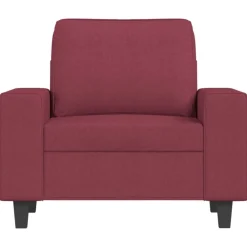 vidaXL Sofás-Sillón con taburete tela rojo tinto 60 cm
