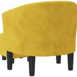 vidaXL Sillón con taburete terciopelo Amarillo