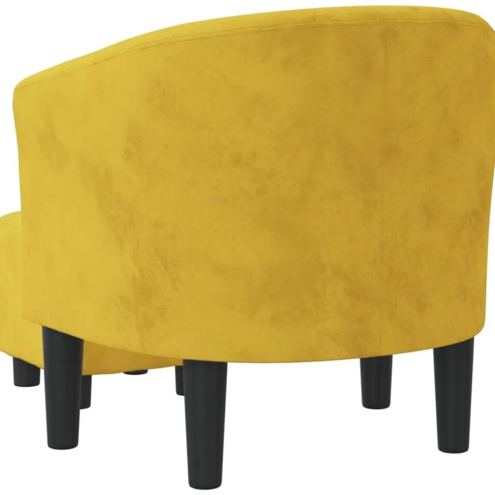 vidaXL Sillón con taburete terciopelo Amarillo