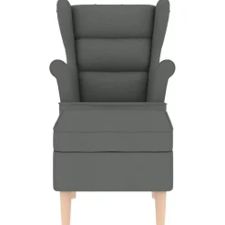 vidaXL Sillón con taburete reposapiés tela Gris oscuro Discount