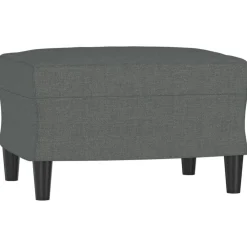 vidaXL Sillón con taburete tela 60 cm Gris oscuro Hot