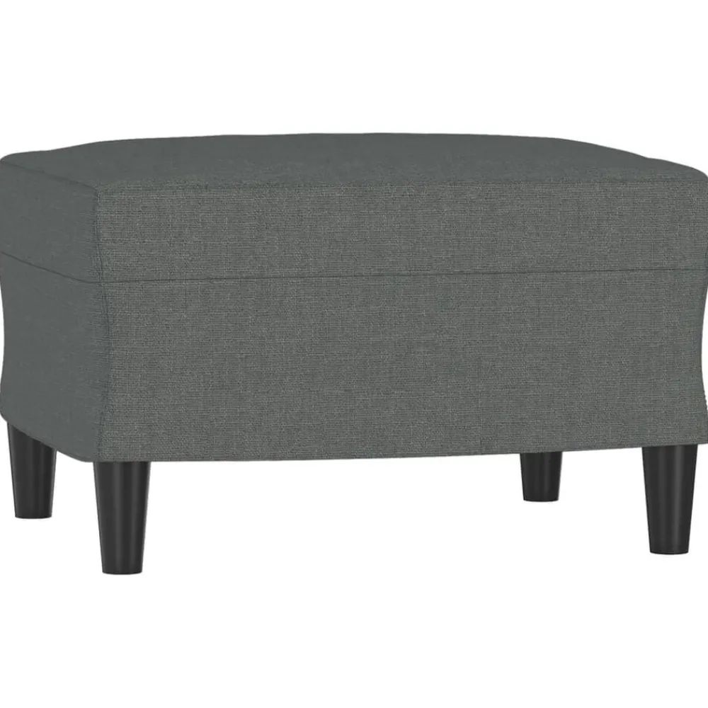 vidaXL Sillón con taburete tela 60 cm Gris oscuro Hot
