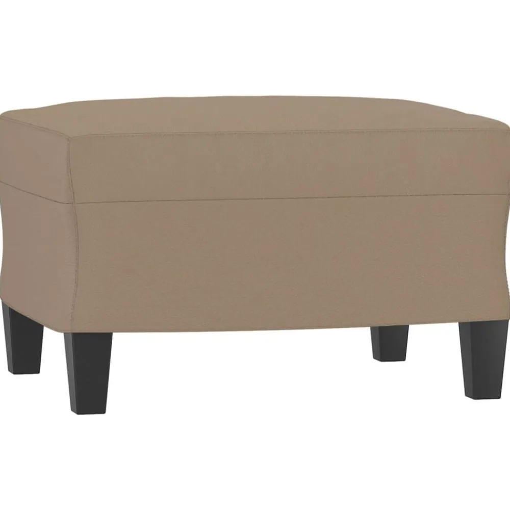 vidaXL Sillón con taburete cuero sintético color 60 cm Capuchino Sale